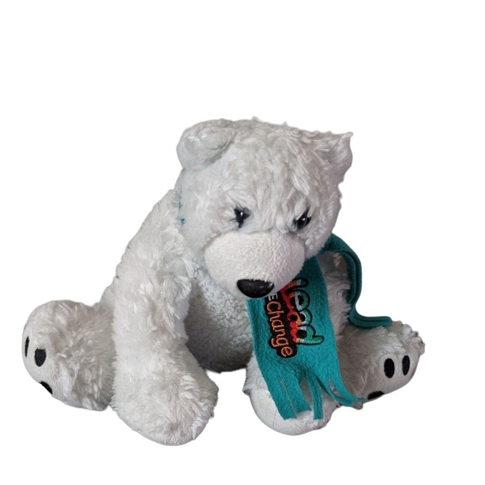 ABC Bakers Girl Scout Polar Bear Lead The‎ Change White Plush Teal Scarf 2014